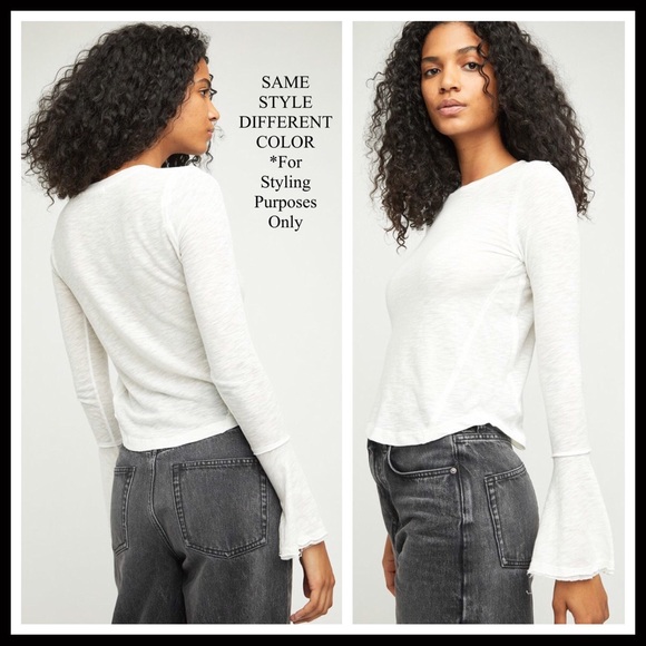 FREE PEOPLE BOHO TOP PASTEL LILAC PULLOVER KNIT COTTON TEE A2C - Picture 7 of 16